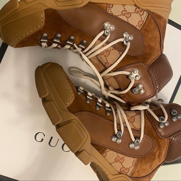 GUCCI FLASHTREK LEATHER BOOTS 100% Authentic MEN /WOMEN : mens 7 so womens 8.5 - Picture 3 of 7
